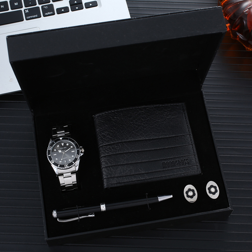 MD-A04974 Men's gift set Exquisite packaging watch + pen wallet fashion simple c 