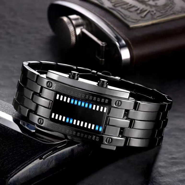 MD-A09424 Korean fashion LED Iron Man two-line binary fashion student couple per
